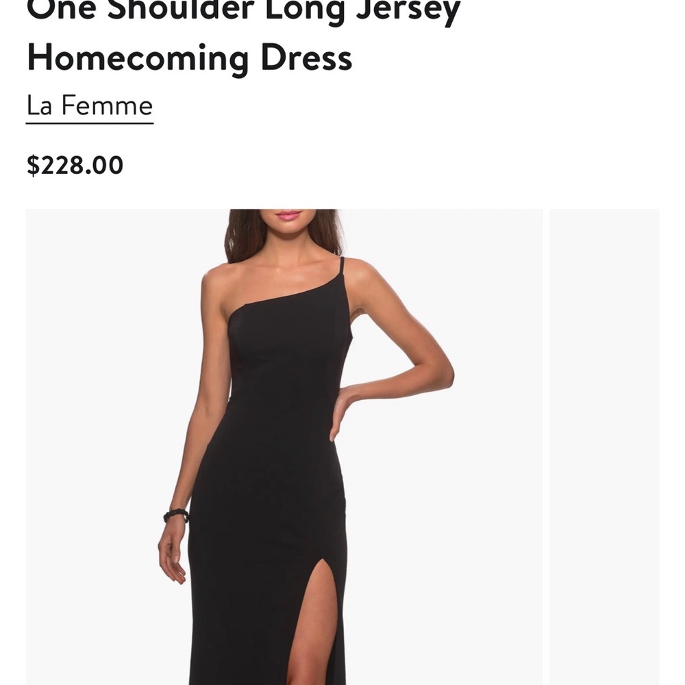 One shoulder floor length black dress